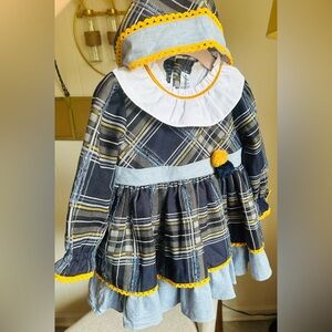 Plaid Kids Formal Dress with Hood